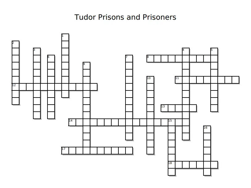 Tudor Prisons And Prisoners Crossword Puzzle The Tudor Society