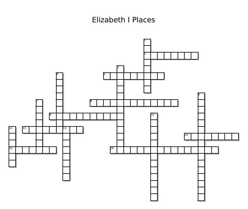 Elizabeth I Places Crossword Puzzle The Tudor Society