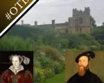 Photo of Sudeley Castle and portraits of Catherine Parr and Thomas Seymour