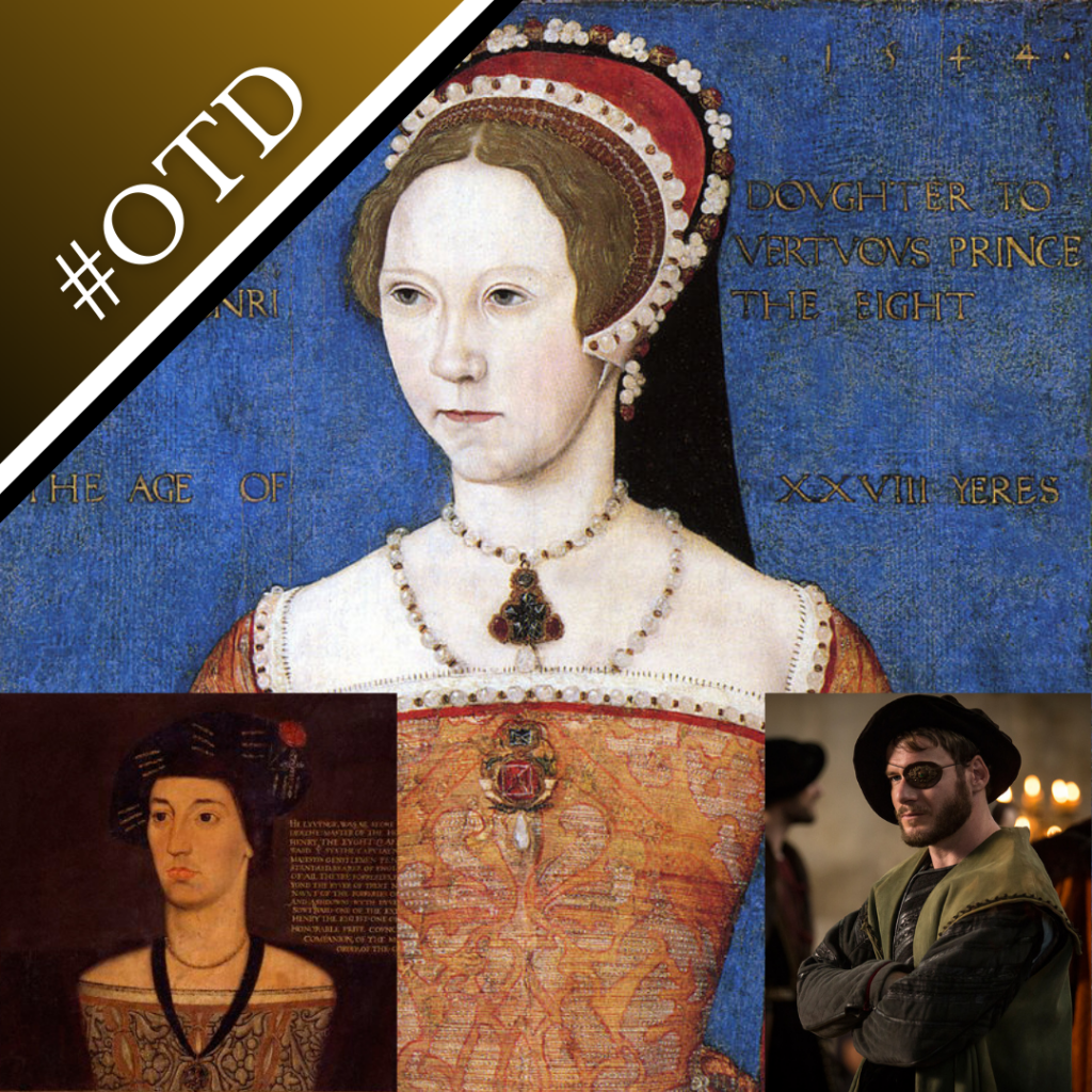 Portrait of a young Mary I, portrait of Sir Anthony Browne, and a photo of Sir Francis Bryan in Wolf Hall