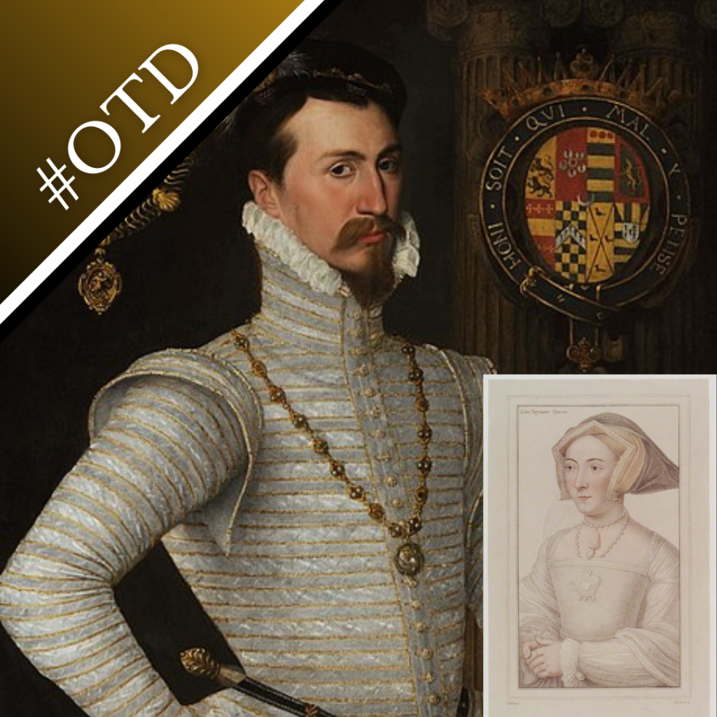 A portrait of Robert Dudley and a sketch of Jane Seymour