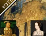 A photo of Acton Court and portraits of Henry VIII and Anne Boleyn