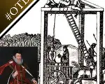 A woodcut of the Tyburn gallows and a portrait of William Cecil