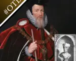 Portrait of William Cecil and an engraving of a bust of John Leland